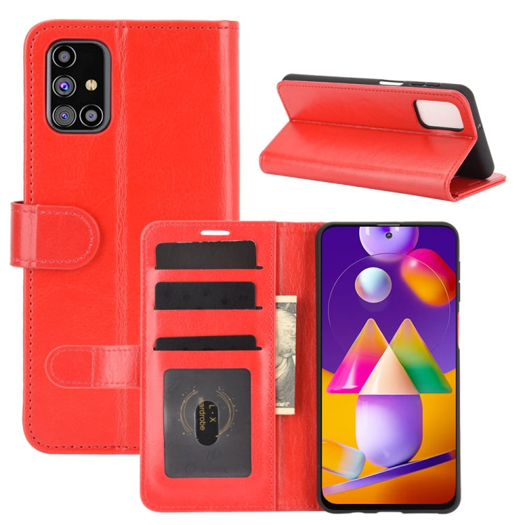 For Samsung Galaxy M31s R64 Texture Single Horizontal Flip Protective Case with Holder & Card Slots & Wallet & Photo Frame