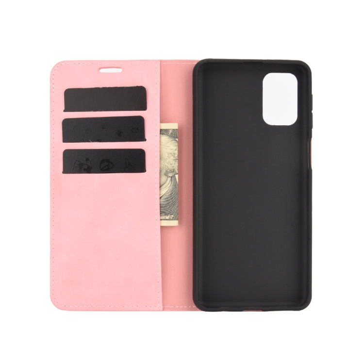 For Samsung Galaxy M31s Retro-skin Business Magnetic Suction Leather Case with Holder & Card Slots & Wallet