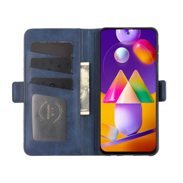 For Samsung Galaxy M31s Dual-side Magnetic Buckle Horizontal Flip Leather Case with Holder & Card Slots & Wallet
