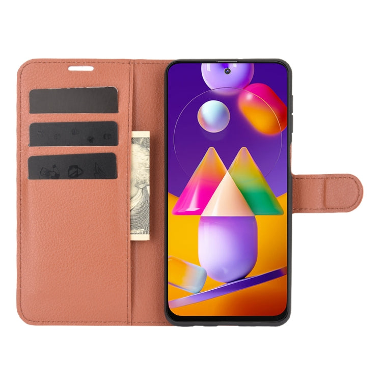 For Samsung Galaxy M31s Litchi Texture Horizontal Flip Protective Case with Holder & Card Slots & Wallet