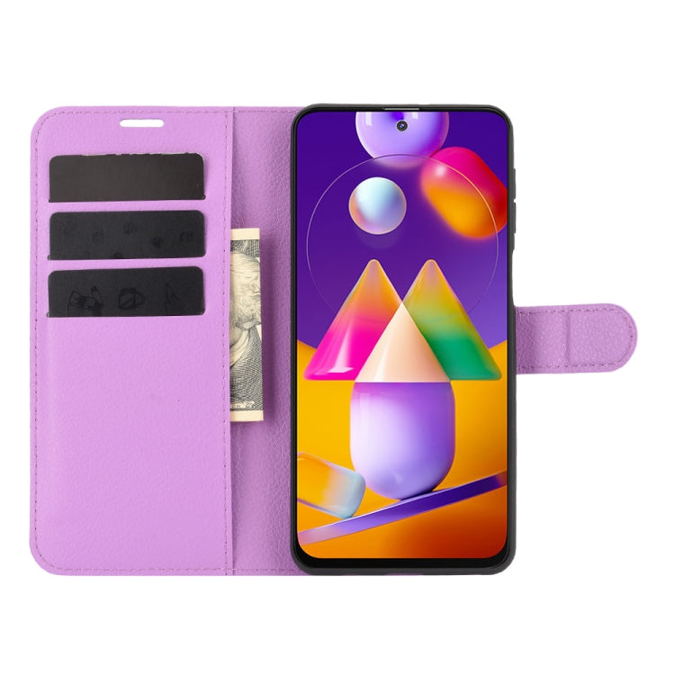 For Samsung Galaxy M31s Litchi Texture Horizontal Flip Protective Case with Holder & Card Slots & Wallet