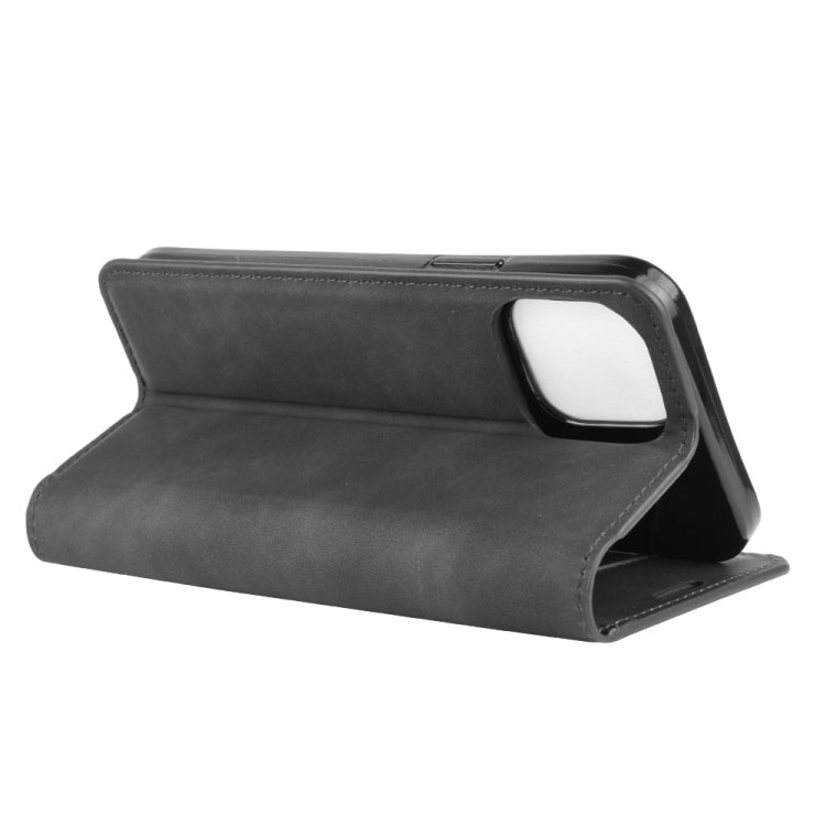 For iPhone 12 Pro Max Retro-skin Business Magnetic Suction Leather Case with Holder & Card Slots & Wallet