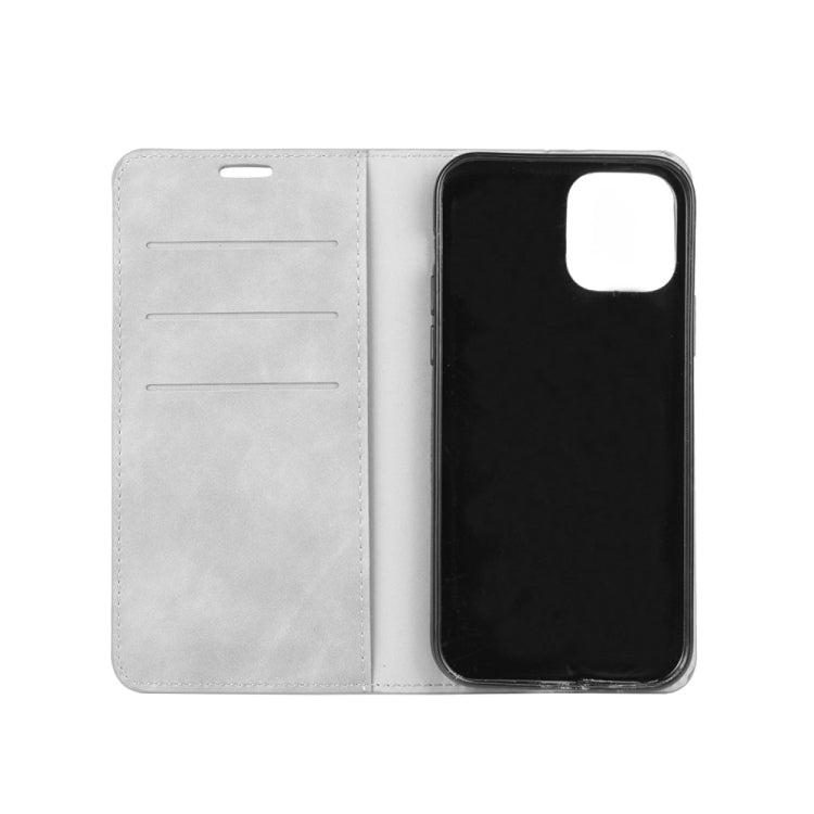 For iPhone 12 Pro Max Retro-skin Business Magnetic Suction Leather Case with Holder & Card Slots & Wallet