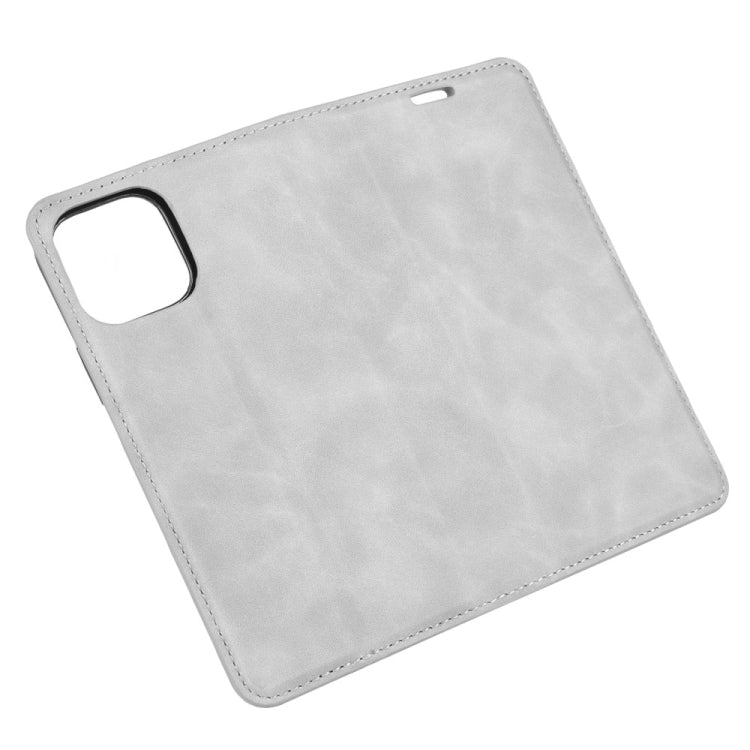 For iPhone 12 Pro Max Retro-skin Business Magnetic Suction Leather Case with Holder & Card Slots & Wallet