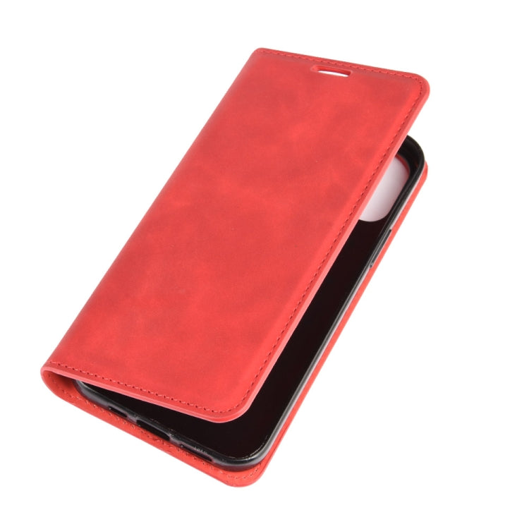 For iPhone 12 Pro Max Retro-skin Business Magnetic Suction Leather Case with Holder & Card Slots & Wallet