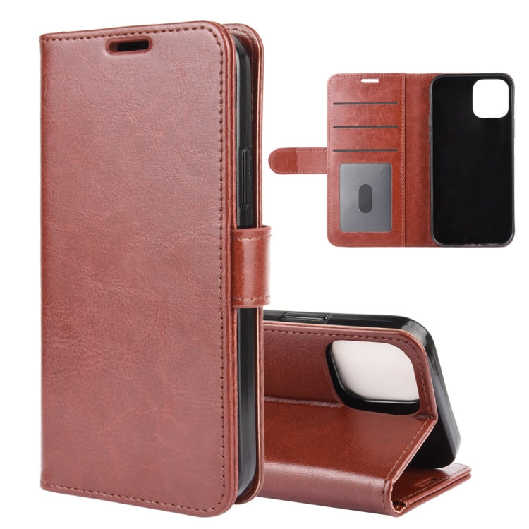 For iPhone 12 Pro Max R64 Texture Single Horizontal Flip Protective Case with Holder & Card Slots & Wallet& Photo Frame