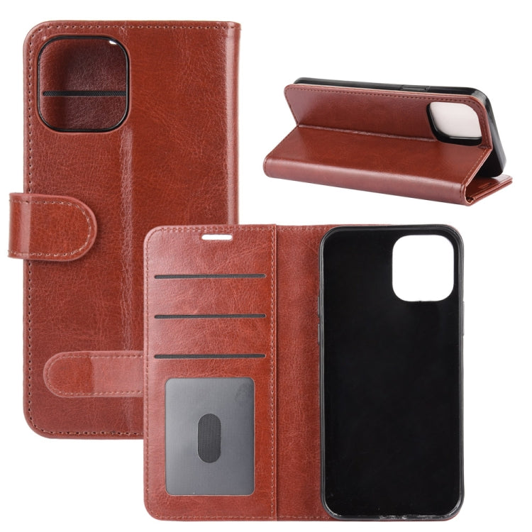 For iPhone 12 Pro Max R64 Texture Single Horizontal Flip Protective Case with Holder & Card Slots & Wallet& Photo Frame