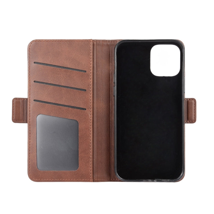 For iPhone 12 Pro Max Dual-side Magnetic Buckle Horizontal Flip Leather Case with Holder & Card Slots & Wallet