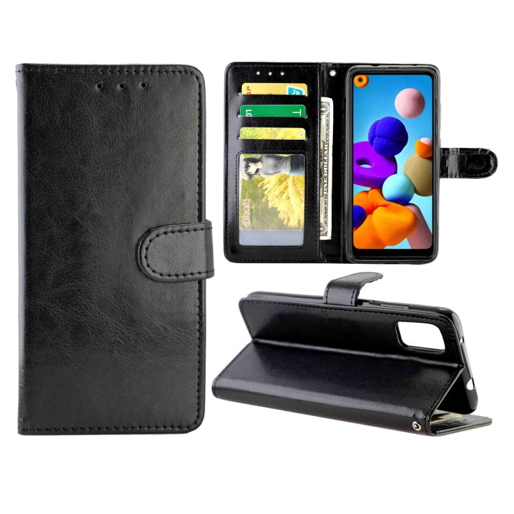 For Samsung Galaxy M51 (Side Fingerprint) Crazy Horse Texture Leather Horizontal Flip Protective Case with Holder & Card Slots & Wallet & Photo Frame