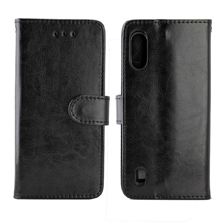 For Samsung Galaxy M01 Crazy Horse Texture Leather Horizontal Flip Protective Case with Holder & Card Slots & Wallet & Photo Frame