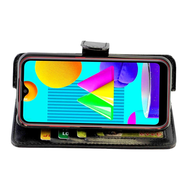 For Samsung Galaxy M01 Crazy Horse Texture Leather Horizontal Flip Protective Case with Holder & Card Slots & Wallet & Photo Frame