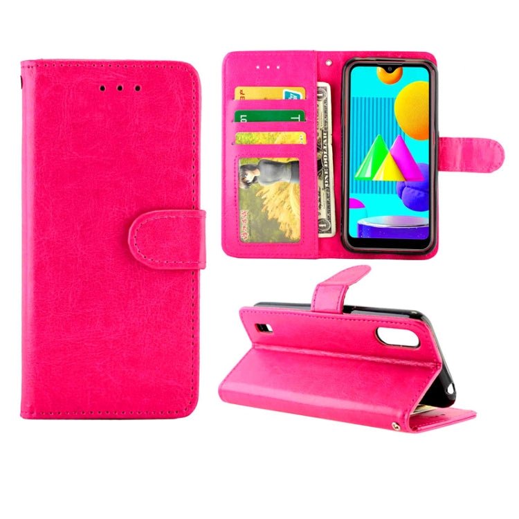 For Samsung Galaxy M01 Crazy Horse Texture Leather Horizontal Flip Protective Case with Holder & Card Slots & Wallet & Photo Frame