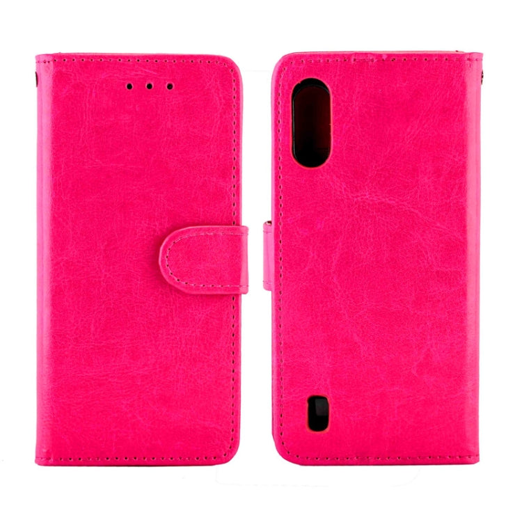 For Samsung Galaxy M01 Crazy Horse Texture Leather Horizontal Flip Protective Case with Holder & Card Slots & Wallet & Photo Frame