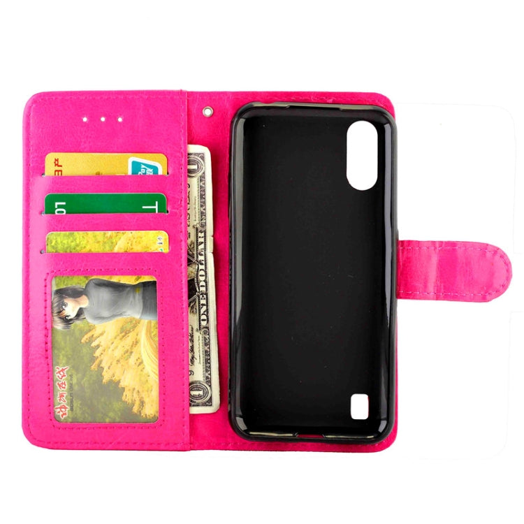 For Samsung Galaxy M01 Crazy Horse Texture Leather Horizontal Flip Protective Case with Holder & Card Slots & Wallet & Photo Frame