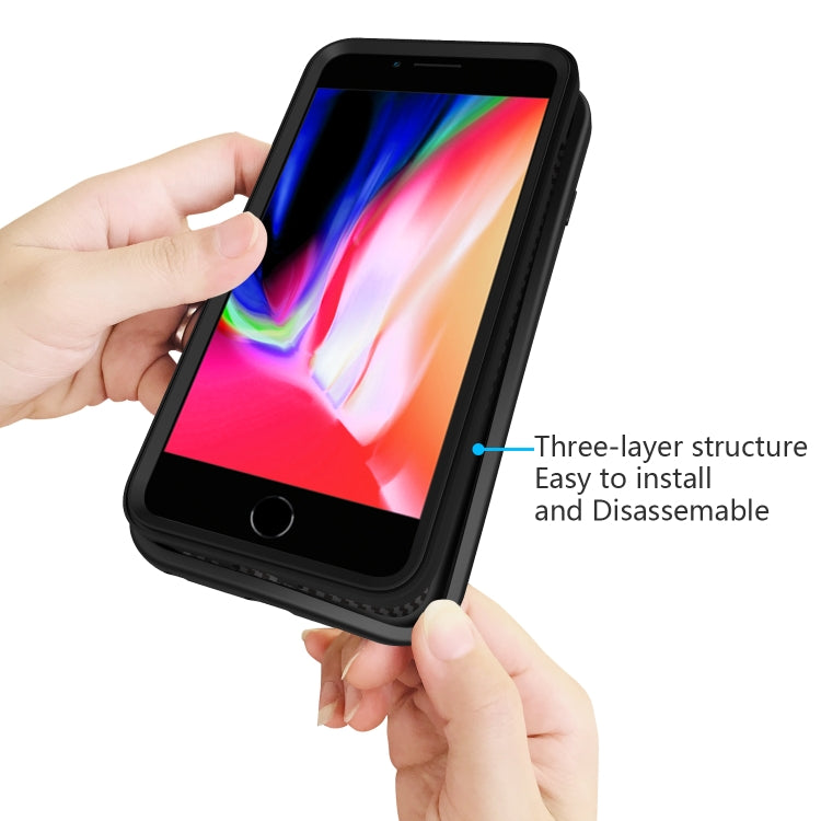 For iPhone 6/7/8G Wave Pattern 3 in 1 Silicone+PC Shockproof Protective Case