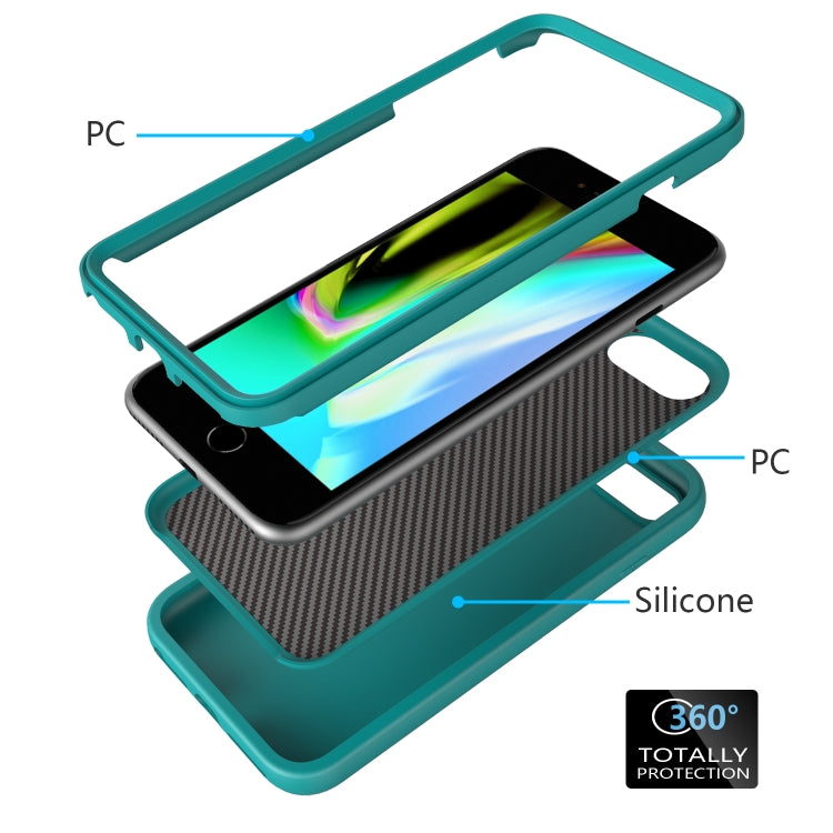 For iPhone 6/7/8G Wave Pattern 3 in 1 Silicone+PC Shockproof Protective Case
