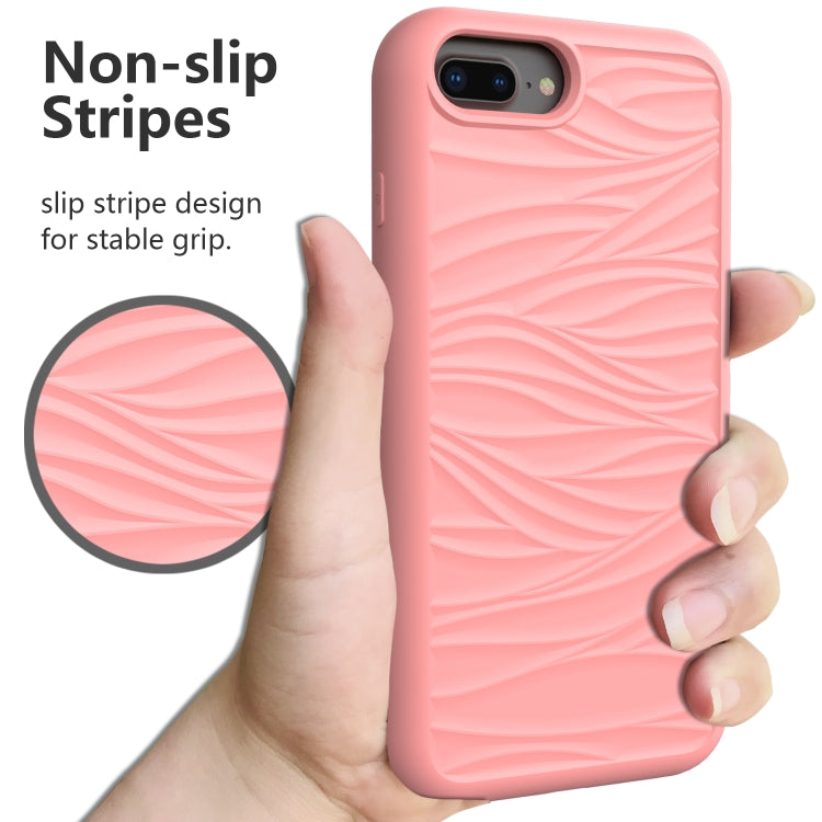 For iPhone 6/7/8G Wave Pattern 3 in 1 Silicone+PC Shockproof Protective Case