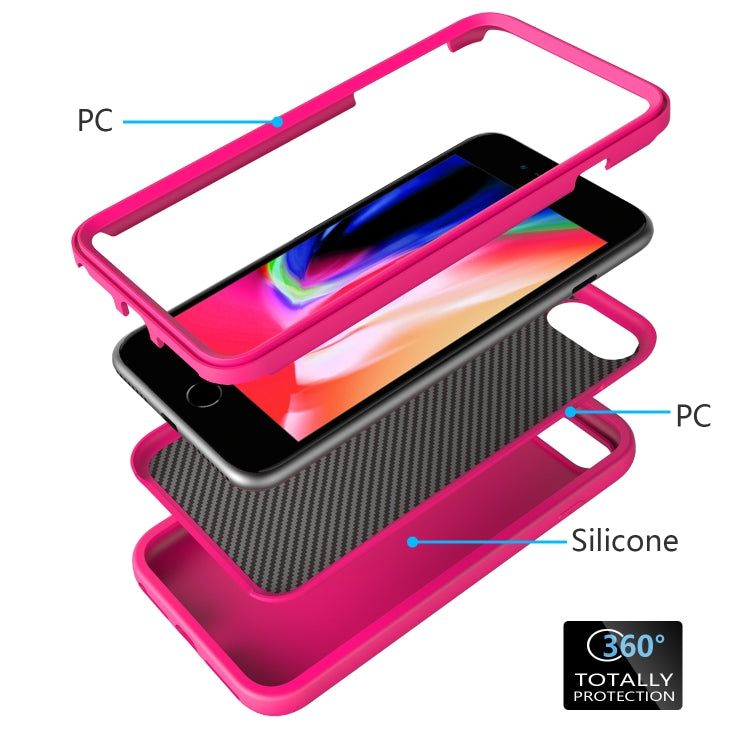 For iPhone 6/7/8G Wave Pattern 3 in 1 Silicone+PC Shockproof Protective Case