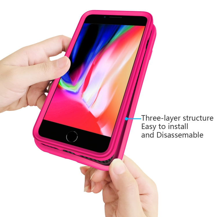 For iPhone 6/7/8G Wave Pattern 3 in 1 Silicone+PC Shockproof Protective Case
