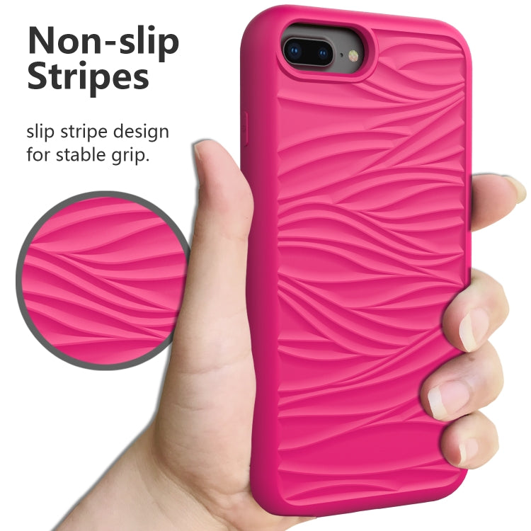 For iPhone 6/7/8G Wave Pattern 3 in 1 Silicone+PC Shockproof Protective Case