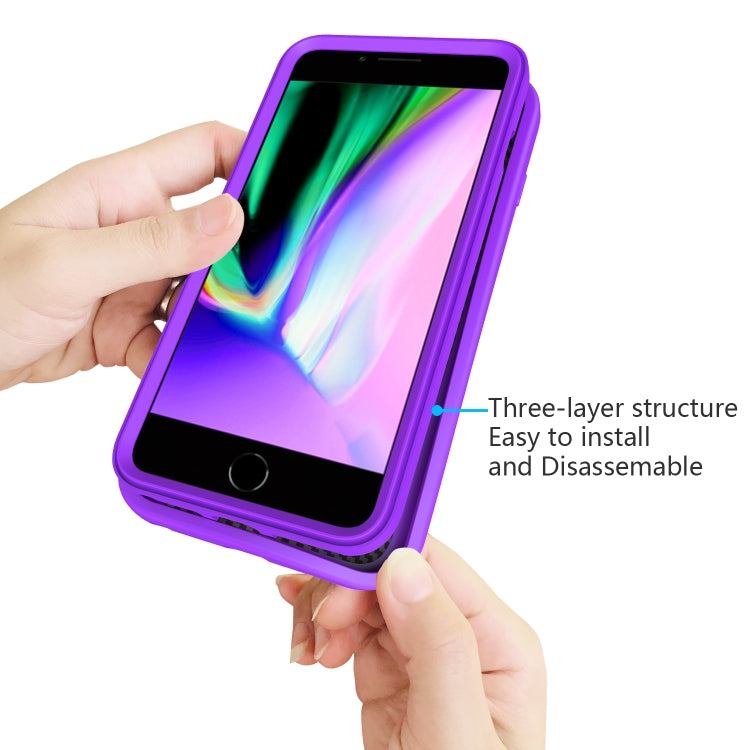 For iPhone 6/7/8G Wave Pattern 3 in 1 Silicone+PC Shockproof Protective Case