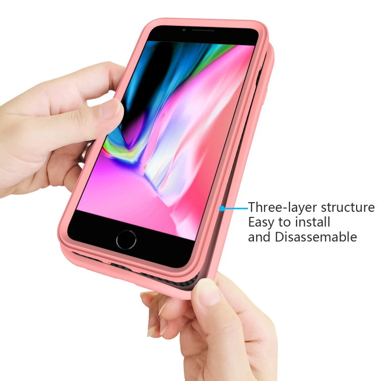 For iPhone 6/7/8 Plus Wave Pattern 3 in 1 Silicone+PC Shockproof Protective Case