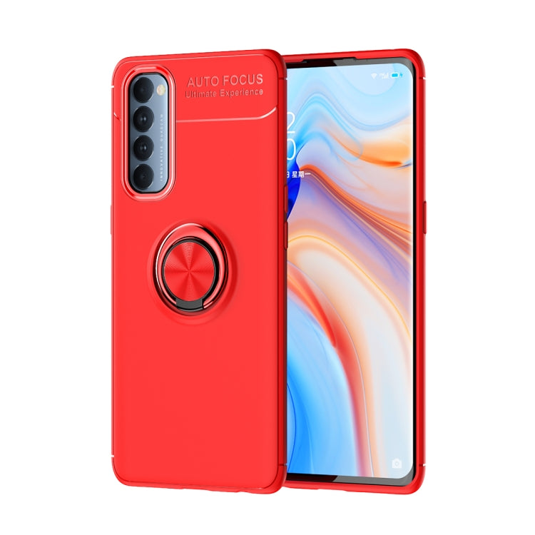 For OPPO Reno 4 Pro 4G Metal Ring Holder 360 Degree Rotating TPU Case