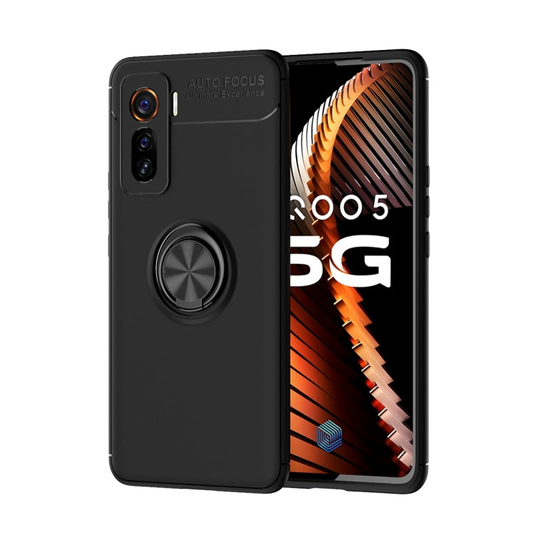 For VIVO IQOO 5 Metal Ring Holder 360 Degree Rotating TPU Case