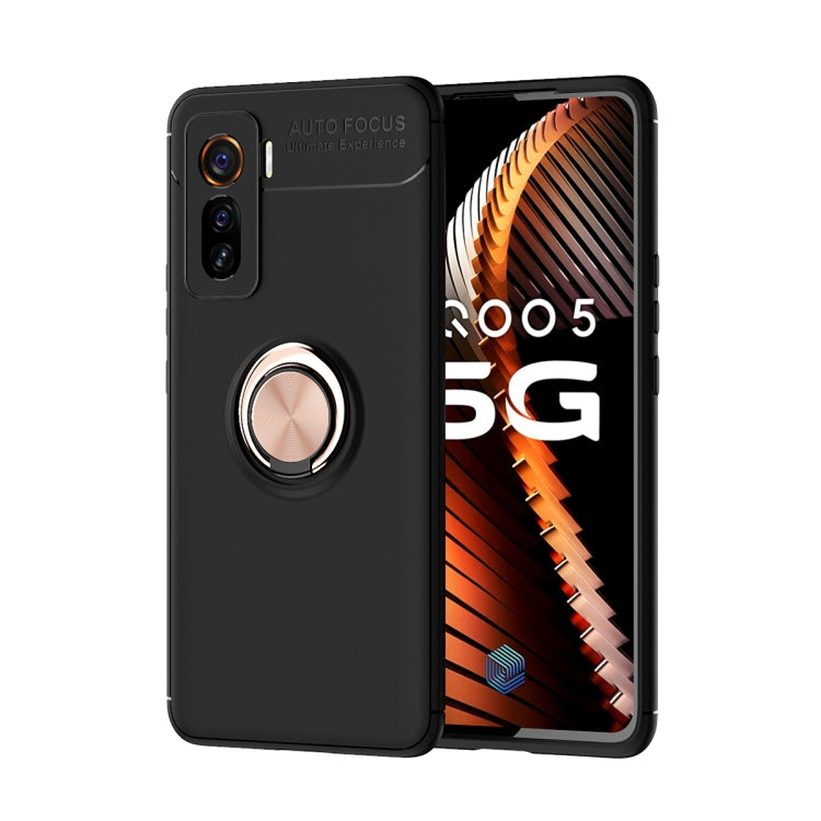 For VIVO IQOO 5 Metal Ring Holder 360 Degree Rotating TPU Case