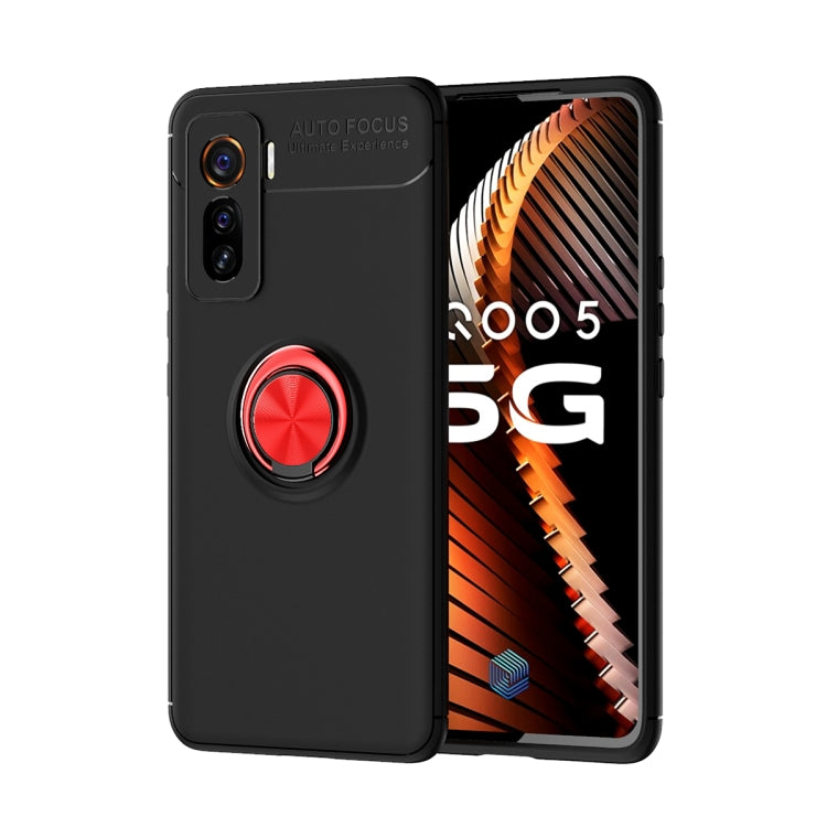 For VIVO IQOO 5 Metal Ring Holder 360 Degree Rotating TPU Case