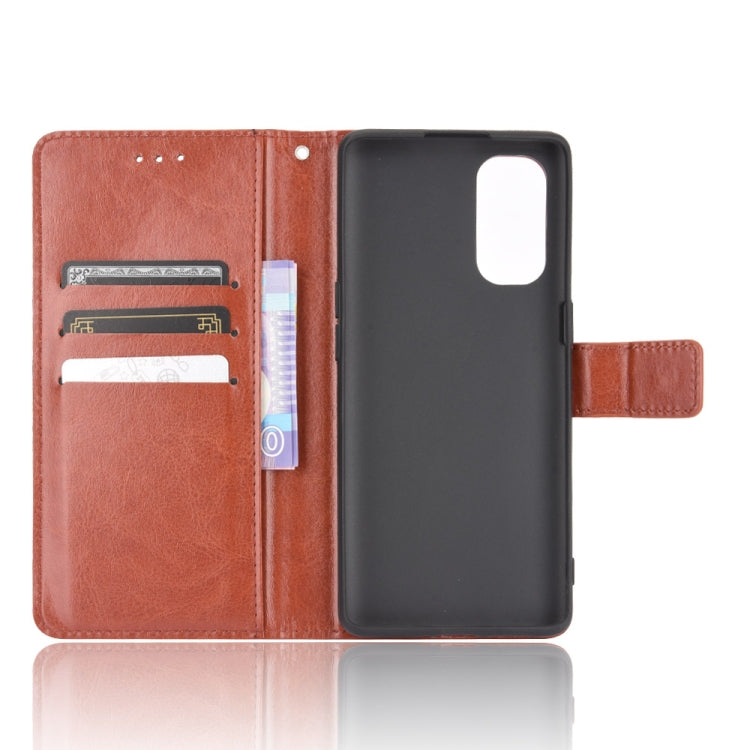 For OPPO Reno4 4G Retro Crazy Horse Texture Horizontal Flip Leather Case , with Holder & Card Slots & Photo Frame