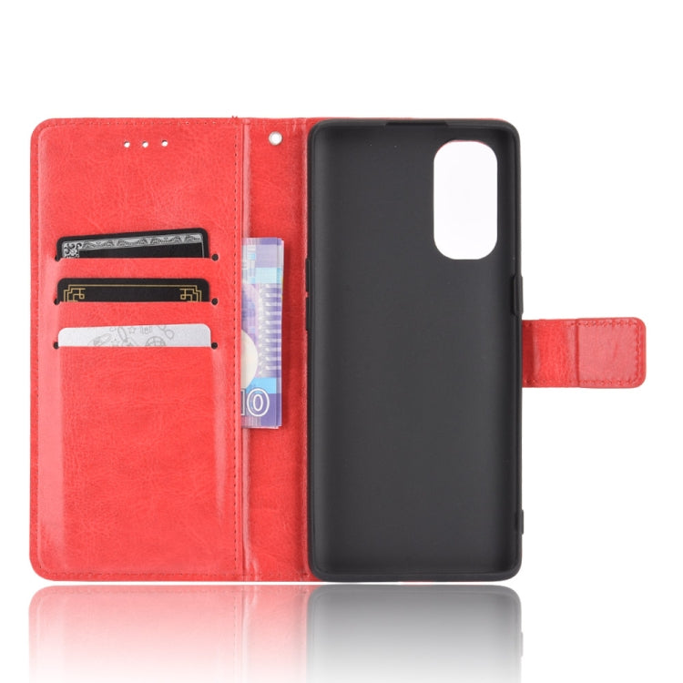 For OPPO Reno4 4G Retro Crazy Horse Texture Horizontal Flip Leather Case , with Holder & Card Slots & Photo Frame