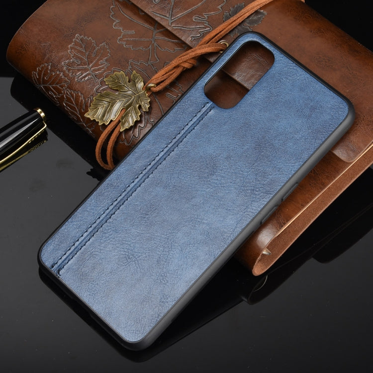 For Oppo Reno4 4G International Edition Shockproof Sewing Cow Pattern Skin PC + PU + TPU Case