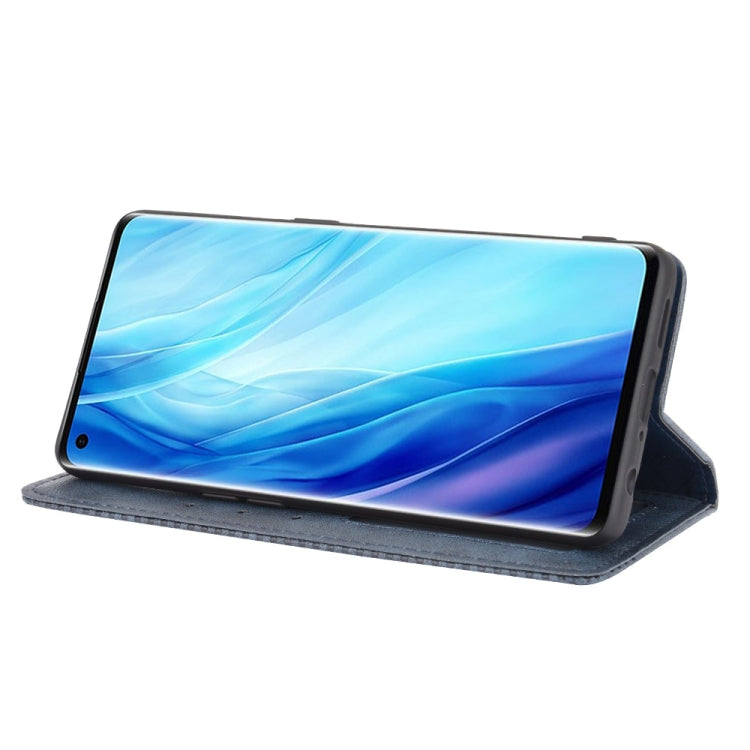 For OPPO Reno4 Pro 4G Magnetic Buckle Retro Crazy Horse Texture Horizontal Flip Leather Case, with Holder & Card Slots & Photo Frame