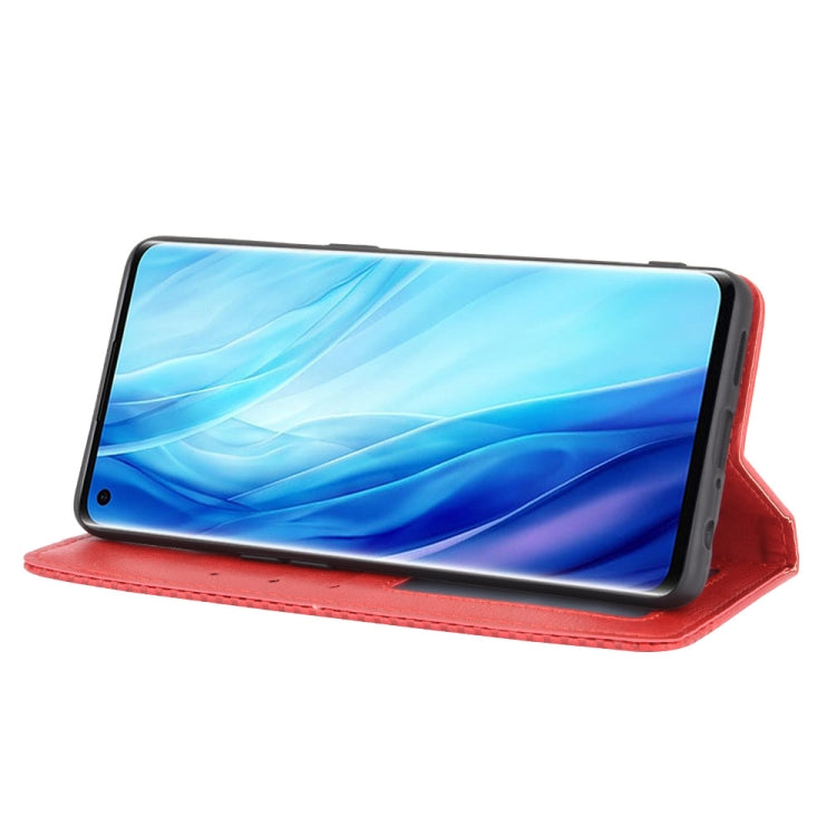 For OPPO Reno4 Pro 4G Magnetic Buckle Retro Crazy Horse Texture Horizontal Flip Leather Case, with Holder & Card Slots & Photo Frame