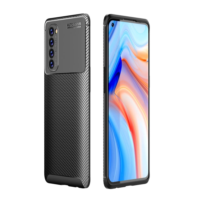 For OPPO Reno4 Pro 4G Global Official Version Carbon Fiber Texture Shockproof TPU Case