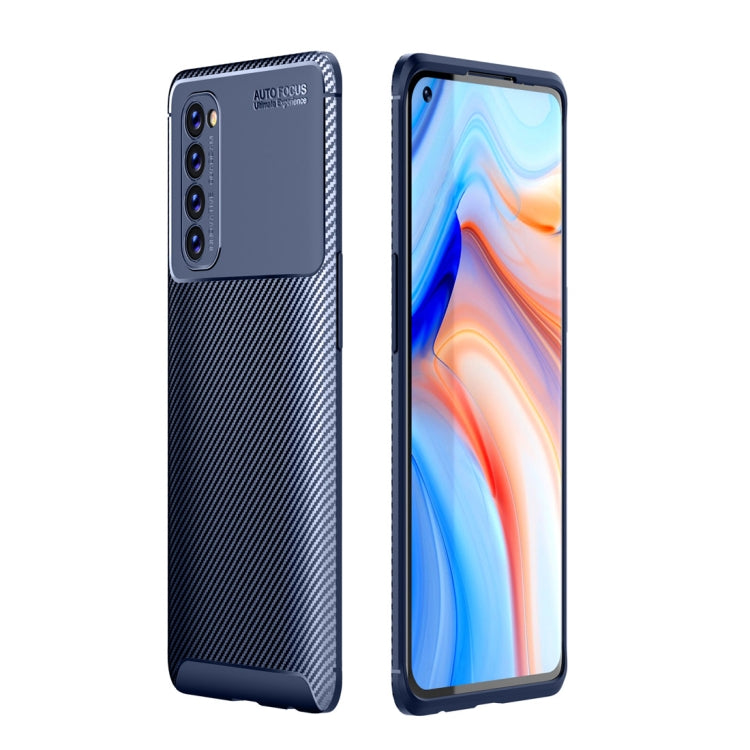 For OPPO Reno4 Pro 4G Global Official Version Carbon Fiber Texture Shockproof TPU Case