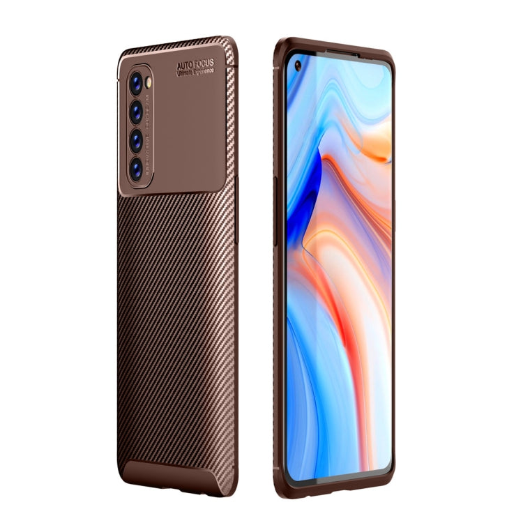 For OPPO Reno4 Pro 4G Global Official Version Carbon Fiber Texture Shockproof TPU Case