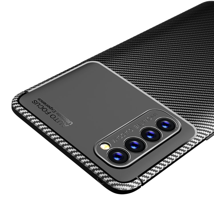 For OPPO Reno4 Pro 4G Global Official Version Carbon Fiber Texture Shockproof TPU Case