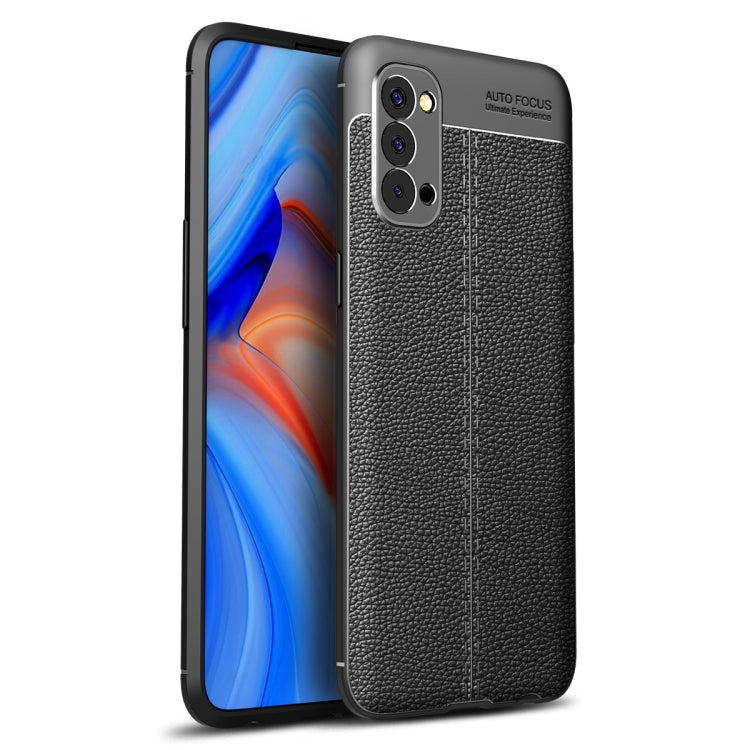 For OPPO Reno4 4G  Litchi Texture TPU Shockproof Case