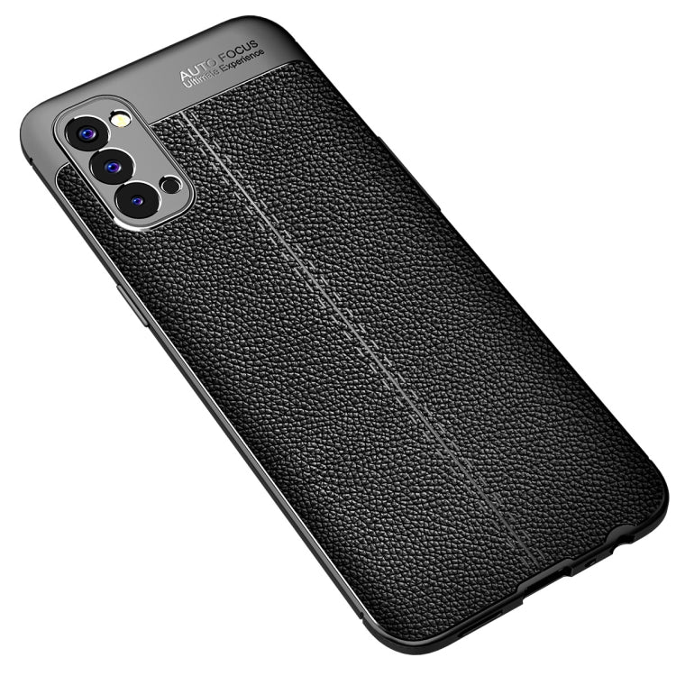 For OPPO Reno4 4G  Litchi Texture TPU Shockproof Case