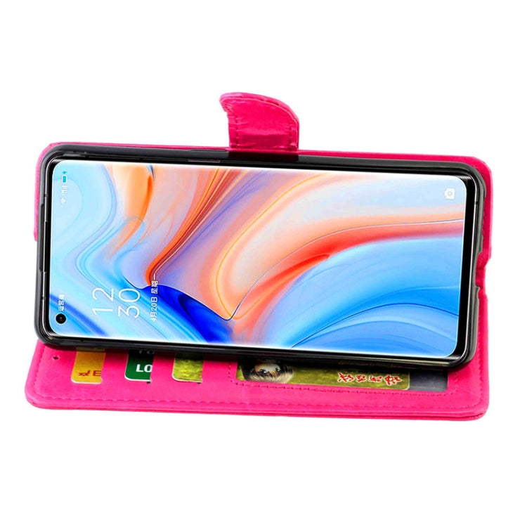 For OPPO Reno4 Crazy Horse Texture Leather Horizontal Flip Protective Case with Holder & Card Slots & Wallet & Photo Frame
