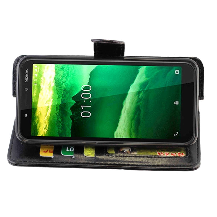 For Nokia C1 Crazy Horse Texture Leather Horizontal Flip Protective Case with Holder & Card Slots & Wallet & Photo Frame