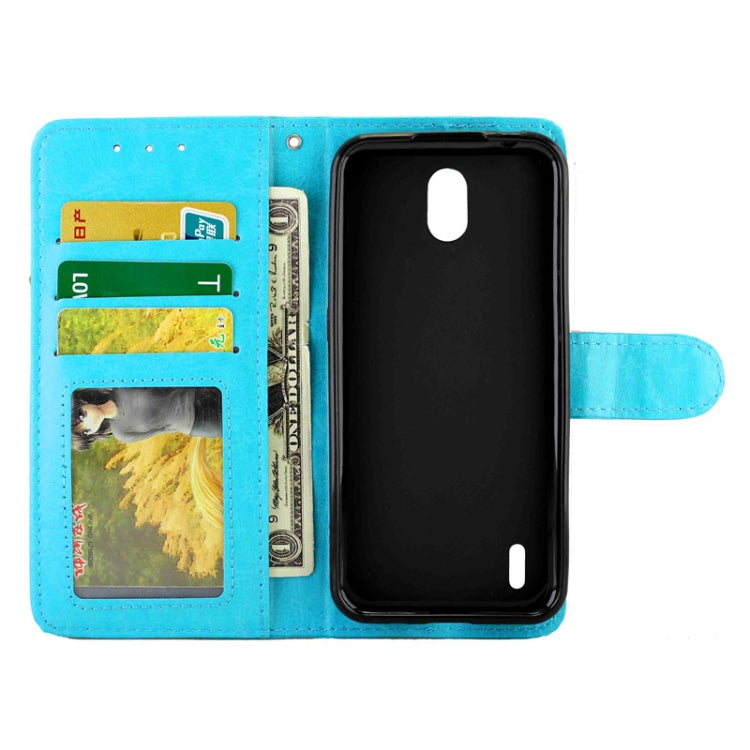 For Nokia C1 Crazy Horse Texture Leather Horizontal Flip Protective Case with Holder & Card Slots & Wallet & Photo Frame