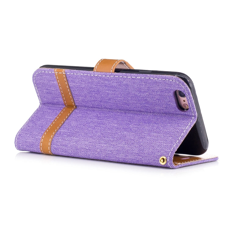 Color Matching Denim Texture Leather Case for iPhone 5 &  Se , with Holder & Card Slots & Wallet & Lanyard