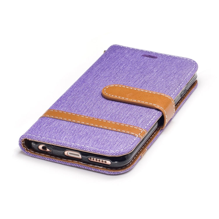 Color Matching Denim Texture Leather Case for iPhone 5 &  Se , with Holder & Card Slots & Wallet & Lanyard