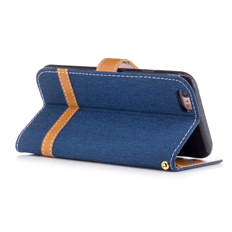 Color Matching Denim Texture Leather Case for iPhone 5 &  Se , with Holder & Card Slots & Wallet & Lanyard