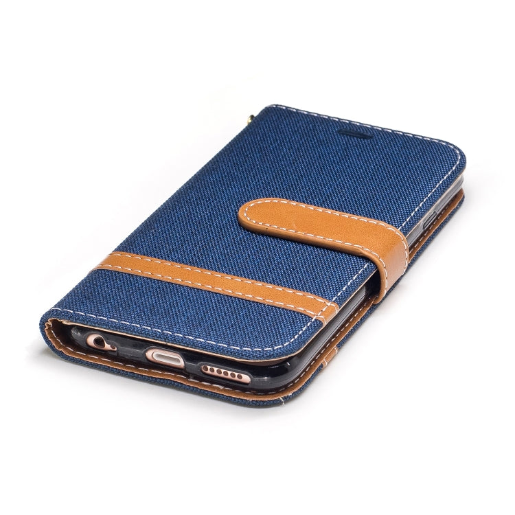 Color Matching Denim Texture Leather Case for iPhone 5 &  Se , with Holder & Card Slots & Wallet & Lanyard