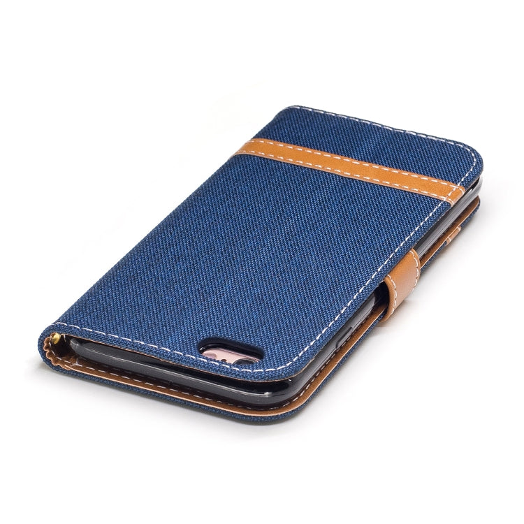 Color Matching Denim Texture Leather Case for iPhone 5 &  Se , with Holder & Card Slots & Wallet & Lanyard