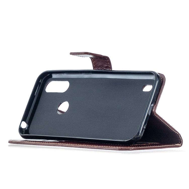 For Motorola Moto E6s (2020) Crazy Horse Texture Horizontal Flip Leather Case with Holder & Card Slots & Wallet & Photo Frame